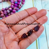 Rough Red Garnet Necklace, Gemstone Necklace, January Birthstone